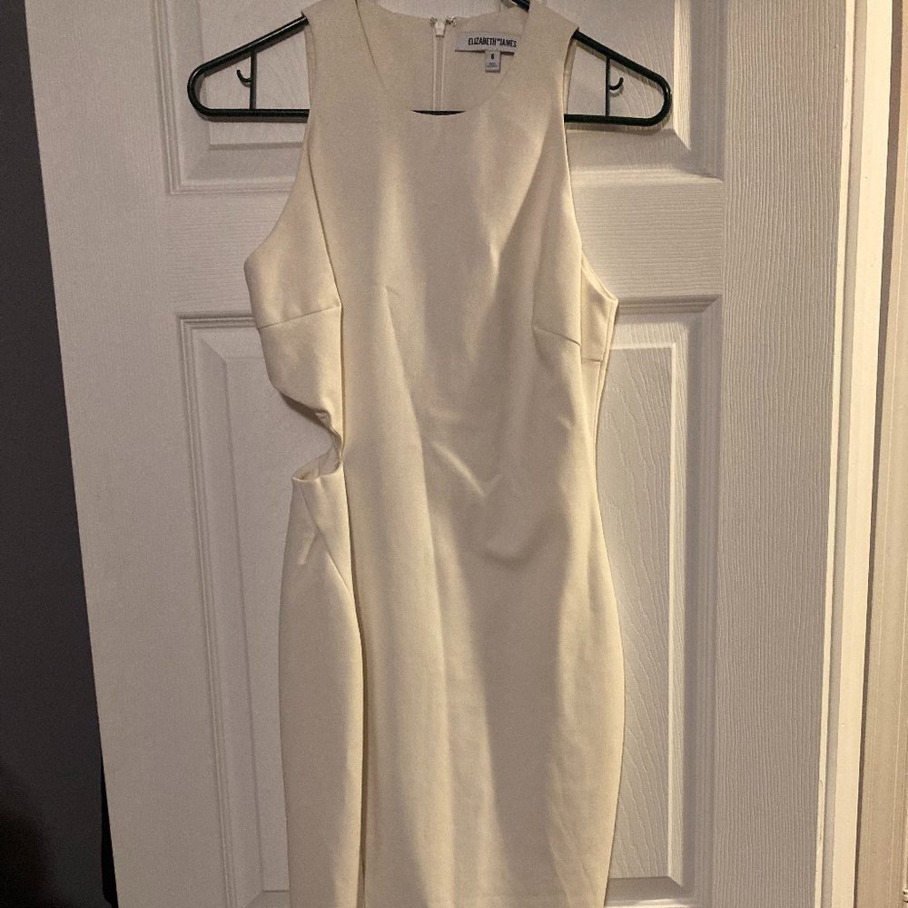 Elizabeth and James white dress